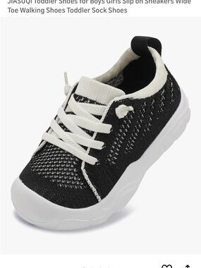 6T Toddler Knit Slip-On Sneakers in Black and White - never worn